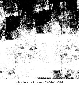 Vector grunge overlay texture. Black and white background. Abstract monochrome image includes a faded effect in dark tones