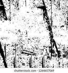 Vector grunge overlay texture. Black and white background. Abstract monochrome image includes a faded effect in dark tones