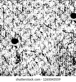 Vector grunge overlay texture. Black and white background. Abstract monochrome image includes a faded effect in dark tones
