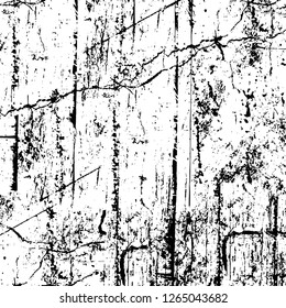 Vector grunge overlay texture. Black and white background. Abstract monochrome image includes a faded effect in dark tones