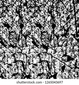 Vector grunge overlay texture. Black and white background. Abstract monochrome image includes a faded effect in dark tones