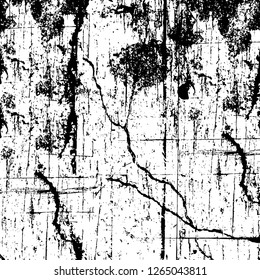 Vector grunge overlay texture. Black and white background. Abstract monochrome image includes a faded effect in dark tones