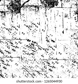 Vector grunge overlay texture. Black and white background. Abstract monochrome image includes a faded effect in dark tones