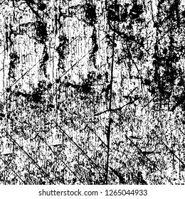Vector grunge overlay texture. Black and white background. Abstract monochrome image includes a faded effect in dark tones