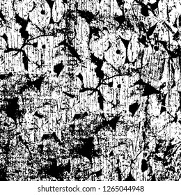 Vector grunge overlay texture. Black and white background. Abstract monochrome image includes a faded effect in dark tones