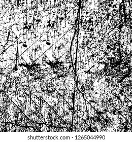 Vector grunge overlay texture. Black and white background. Abstract monochrome image includes a faded effect in dark tones
