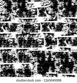 Vector grunge overlay texture. Black and white background. Abstract monochrome image includes a faded effect in dark tones