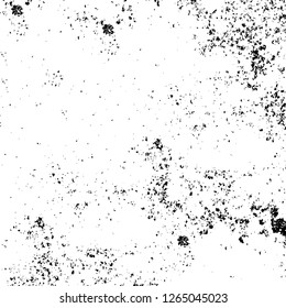 Vector grunge overlay texture. Black and white background. Abstract monochrome image includes a faded effect in dark tones