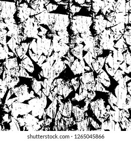 Vector grunge overlay texture. Black and white background. Abstract monochrome image includes a faded effect in dark tones
