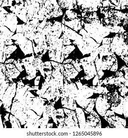Vector grunge overlay texture. Black and white background. Abstract monochrome image includes a faded effect in dark tones