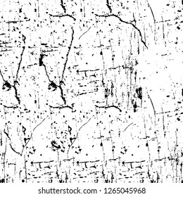 Vector grunge overlay texture. Black and white background. Abstract monochrome image includes a faded effect in dark tones