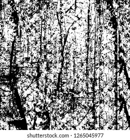 Vector grunge overlay texture. Black and white background. Abstract monochrome image includes a faded effect in dark tones