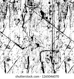 Vector grunge overlay texture. Black and white background. Abstract monochrome image includes a faded effect in dark tones