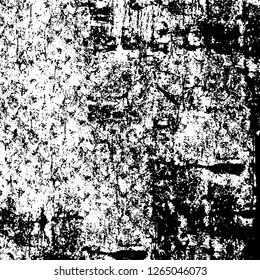 Vector grunge overlay texture. Black and white background. Abstract monochrome image includes a faded effect in dark tones