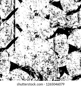 Vector grunge overlay texture. Black and white background. Abstract monochrome image includes a faded effect in dark tones