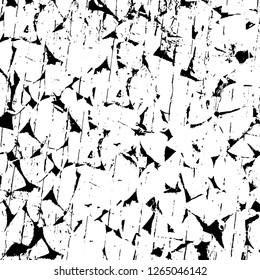 Vector grunge overlay texture. Black and white background. Abstract monochrome image includes a faded effect in dark tones