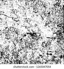 Vector grunge overlay texture. Black and white background. Abstract monochrome image includes a faded effect in dark tones