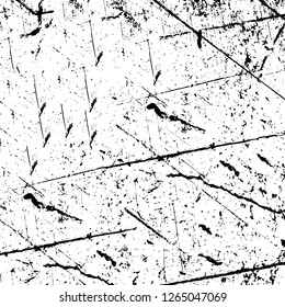Vector grunge overlay texture. Black and white background. Abstract monochrome image includes a faded effect in dark tones