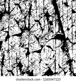 Vector grunge overlay texture. Black and white background. Abstract monochrome image includes a faded effect in dark tones