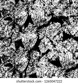 Vector grunge overlay texture. Black and white background. Abstract monochrome image includes a faded effect in dark tones