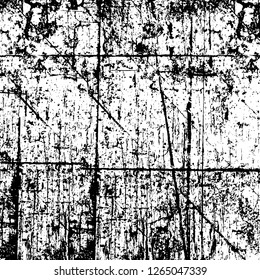 Vector grunge overlay texture. Black and white background. Abstract monochrome image includes a faded effect in dark tones