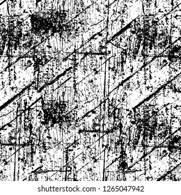 Vector grunge overlay texture. Black and white background. Abstract monochrome image includes a faded effect in dark tones