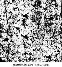 Vector grunge overlay texture. Black and white background. Abstract monochrome image includes a faded effect in dark tones