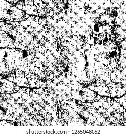Vector grunge overlay texture. Black and white background. Abstract monochrome image includes a faded effect in dark tones