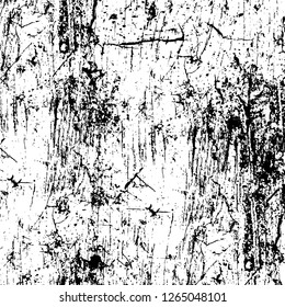 Vector grunge overlay texture. Black and white background. Abstract monochrome image includes a faded effect in dark tones