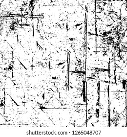 Vector grunge overlay texture. Black and white background. Abstract monochrome image includes a faded effect in dark tones