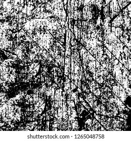 Vector grunge overlay texture. Black and white background. Abstract monochrome image includes a faded effect in dark tones