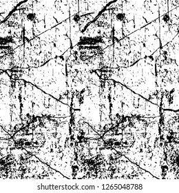 Vector grunge overlay texture. Black and white background. Abstract monochrome image includes a faded effect in dark tones