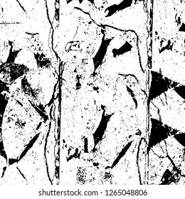 Vector grunge overlay texture. Black and white background. Abstract monochrome image includes a faded effect in dark tones