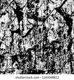 Vector grunge overlay texture. Black and white background. Abstract monochrome image includes a faded effect in dark tones