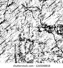 Vector grunge overlay texture. Black and white background. Abstract monochrome image includes a faded effect in dark tones