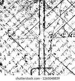 Vector grunge overlay texture. Black and white background. Abstract monochrome image includes a faded effect in dark tones