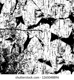 Vector grunge overlay texture. Black and white background. Abstract monochrome image includes a faded effect in dark tones