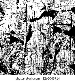 Vector grunge overlay texture. Black and white background. Abstract monochrome image includes a faded effect in dark tones