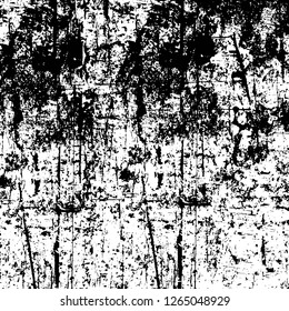Vector grunge overlay texture. Black and white background. Abstract monochrome image includes a faded effect in dark tones