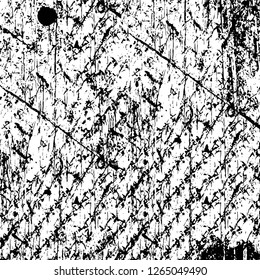 Vector grunge overlay texture. Black and white background. Abstract monochrome image includes a faded effect in dark tones
