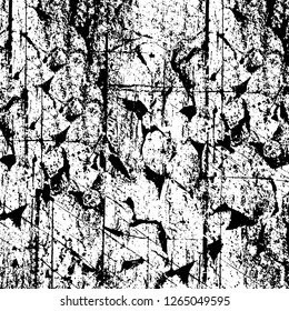 Vector grunge overlay texture. Black and white background. Abstract monochrome image includes a faded effect in dark tones