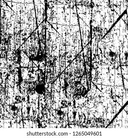 Vector grunge overlay texture. Black and white background. Abstract monochrome image includes a faded effect in dark tones