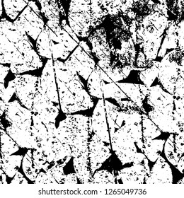 Vector grunge overlay texture. Black and white background. Abstract monochrome image includes a faded effect in dark tones