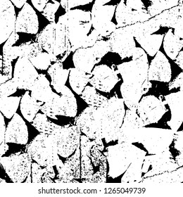 Vector grunge overlay texture. Black and white background. Abstract monochrome image includes a faded effect in dark tones