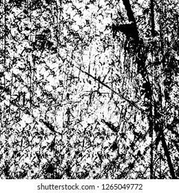 Vector grunge overlay texture. Black and white background. Abstract monochrome image includes a faded effect in dark tones
