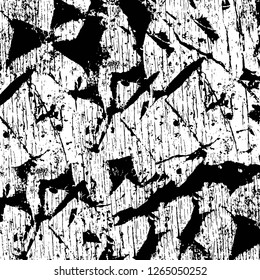 Vector grunge overlay texture. Black and white background. Abstract monochrome image includes a faded effect in dark tones