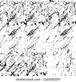 Vector grunge overlay texture. Black and white background. Abstract monochrome image includes a faded effect in dark tones