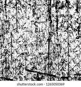 Vector grunge overlay texture. Black and white background. Abstract monochrome image includes a faded effect in dark tones