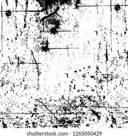 Vector grunge overlay texture. Black and white background. Abstract monochrome image includes a faded effect in dark tones