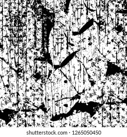 Vector grunge overlay texture. Black and white background. Abstract monochrome image includes a faded effect in dark tones